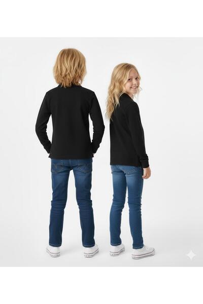 pour la riviere Girls Boys Polo Neck Long Sleeve Basic Tshirt