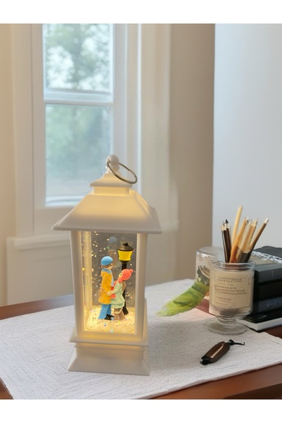 Cute Kar küresi Kış masalı orta boy ışıklı şamdan model