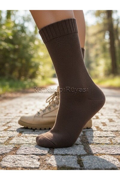 RENK YAPI RÜYASI 3 Pcs 100% Lamb Wool Socks Winter Thick Lightweight Lambawoo Knee-High Socks Socks