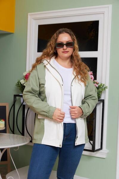 RMG Paneled Oversized Trench Coat with Hood Detail