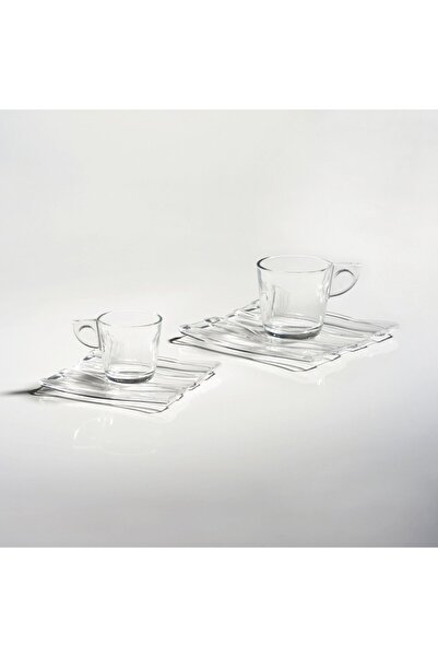 Omada Mugs and cups --- Set of 2 tea cups with Oyster saucer 35 cl - transparent