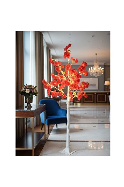 Kardett Brad luminos decorativ Sakura 150 cm, 180 LED-uri, flori de cireș roșii, cu telecomandă și adaptor