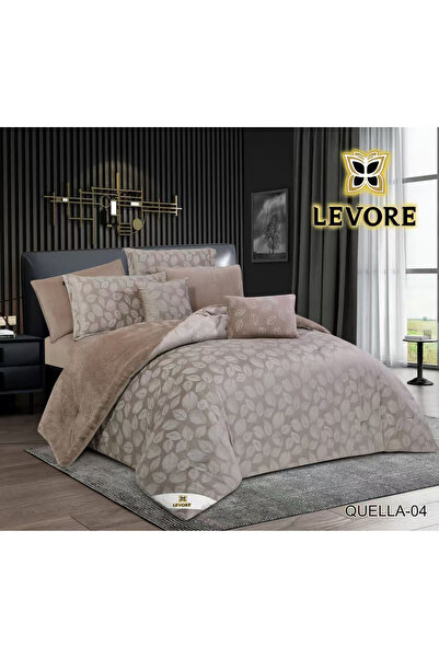 Levore Livory double-sided winter bedspread with faux fur and velvet, suitable for a single bed size 120x200 cm, 4-piece set QUELLA-04