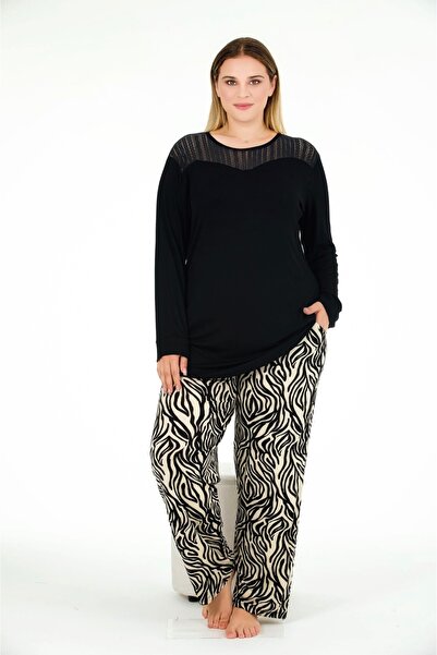 NightLove Plus Size Patterned Women's Set 2032