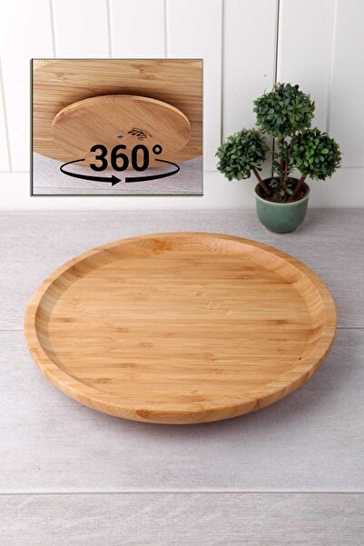 Home Bambu Lüx 30 Cm Dönerli Kahvaltı Sunum Tabağı