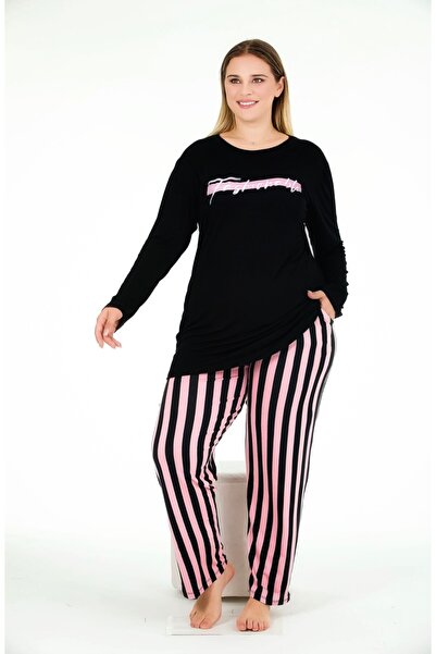 NightLove Plus Size Striped Women's Set 2033