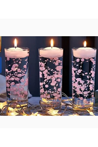Pembekoza Pembe İncili kokulu jel 3 adet bardak mum