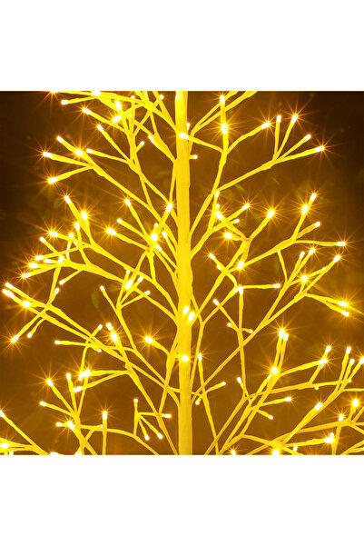 Kardett White Christmas Tree, 180cm, 384 LEDs, Warm Light, Metal Structure, 220V Power Supply