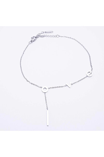staınless steel Necklace with the Word Love (Silver)