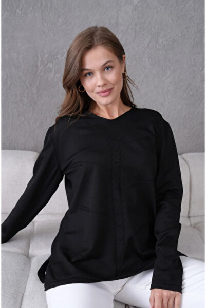 Nacar Triko Genç Anne Mevsimlik V Yaka Kazak