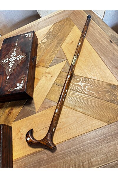 Handmade ESTERHOMEDECOR işlemeli ahşap ortadan ayrılabilir baston