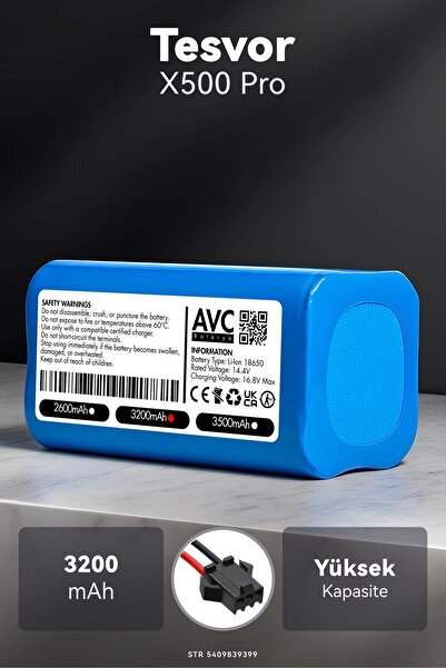 Tesvor X500 Pro 3200mAh Robot Süpürge Bataryası – Sertifikalı Güvenlik, Doğru Kapasite