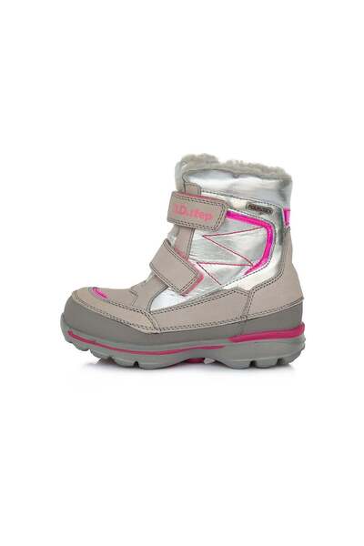 D.D.step girls' fur-lined apres-ski boots, leather F651-982B