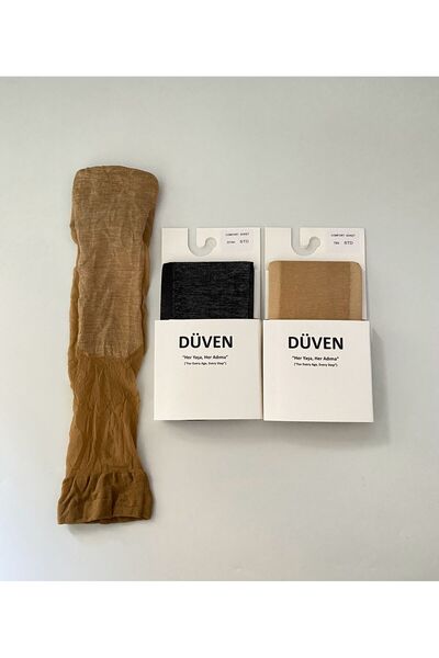 DÜVEN 2-Piece Colorful Matte Toe Comfort Socket Cotton Short Socks