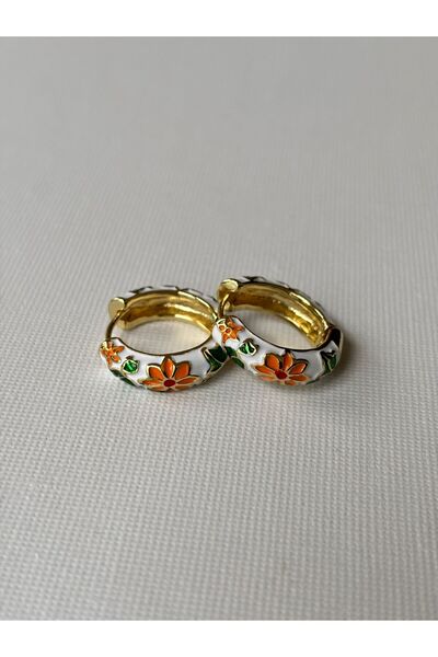 Nilsu Aksesuar Mineli Kadın Halka Küpe