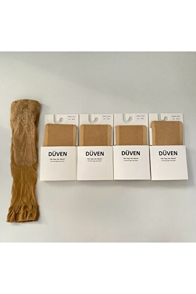 DÜVEN 4-Piece Ten Mat Comfort Sock Cotton Short Socks with Matte Toe