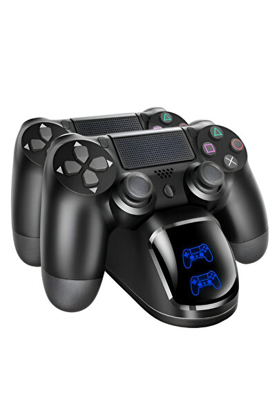 Velixo Suport de încărcare dublă PS4, indicator LED, compatibil Slim/Pro, încarcă 2 controllere, antiderapant, USB
