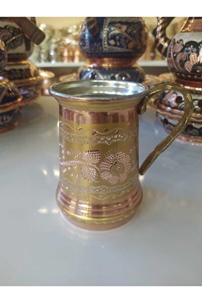 KARACA BAKIR İşlemeli Bakır Bardak-Bakır Ayran ve Su Bardağı