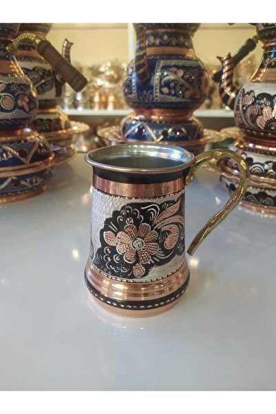KARACA BAKIR İşlemeli Bakır Bardak-Bakır Ayran ve Su Bardağı