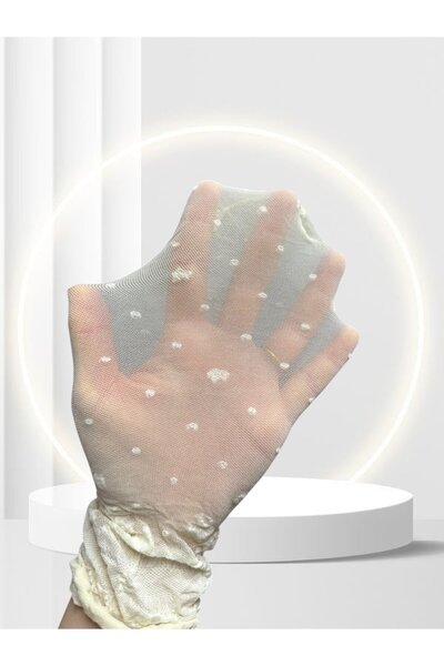 İntive Lingerie Milla Lace Patterned 15 Den Feminine Cute Socket Socks - Skin/Vanilla