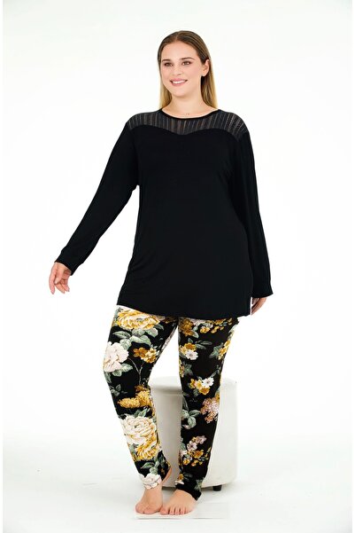 NightLove طقم نسائي كبير الحجم بنقشة الزهور 2035