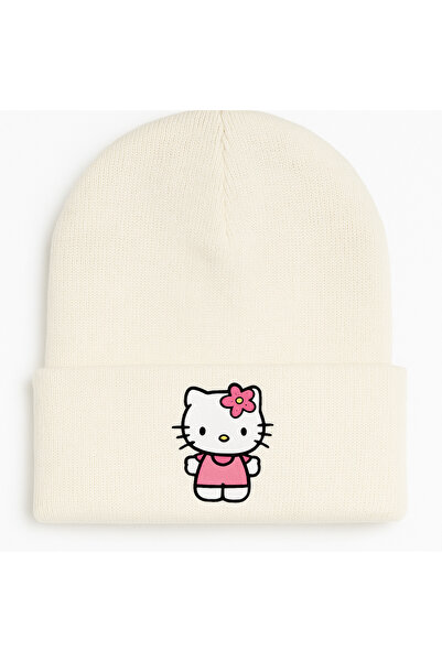 Middles&Niddles Collection Kışlık - Yün - Çocuk – Krem - Hello Kitty Dayanıkl...