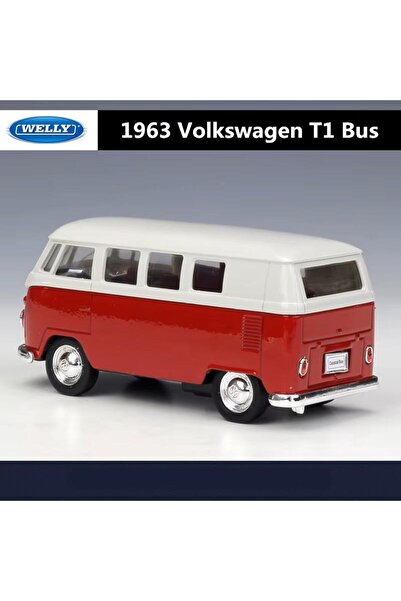 WELLY 1963 Volkswagen T1 Bus (Kırmızı) 1/24 Model Araba