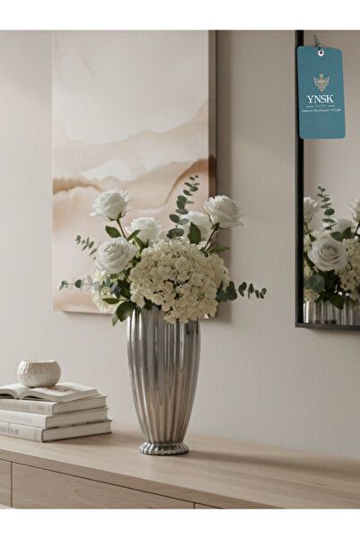 YNSK Luxury | Geneva | Modern Nordic Crystal Flower Vase 27 cm | Smoked