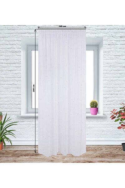 OEM Kitchen curtain, striped texture, 145x200 cm, ivory/gold