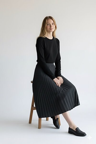 BİLGENS BUTİK Women's Transitional Pleated Skirt