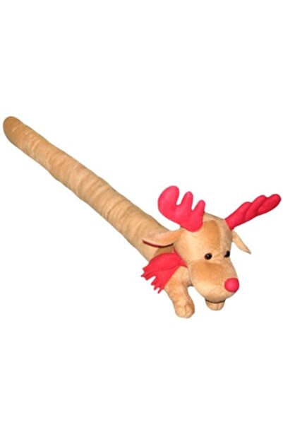 VENITIVO VINDEM CELOR INTELIGENTI Christmas Draft Stopper 60x10cm, Reindeer Model, Brown with Red Accessories, Festive Design, Soft Ma