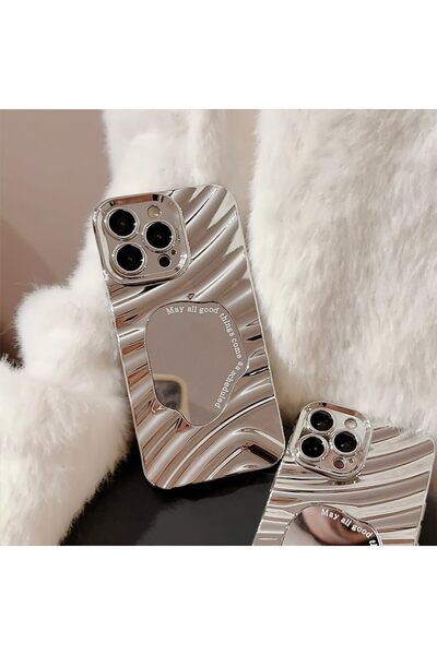 OSG iPhone 16 Pro Max Compatible Real Makeup Mirror Camera Protected Premium 3D Pattern Phone Case
