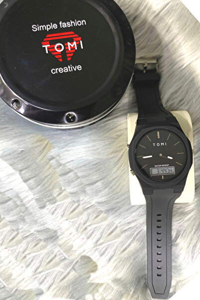Tomi Hybrid Ana-Digi Sport Watch - Rugged Design - LED Light & Alarm - Water Resistant 50M