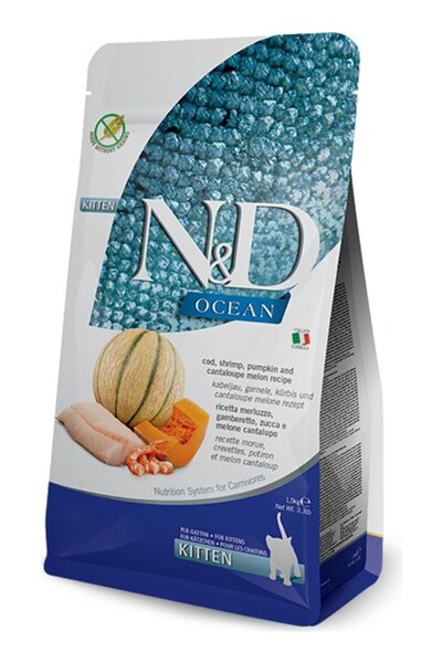 N&D Nd Ocean Tahılsız Kitten 5kg Morina Balıklı Bal Kabaklı Karidesli ve Kavu...