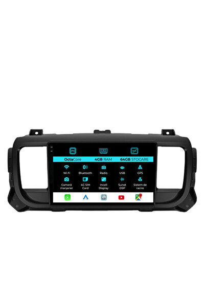 NavStore Navigatie Peugeot Expert / Citroen Jumpy 3 (2016-2021), 9Inch, 4Gb Ram, 64Gb Stocare, Carplay