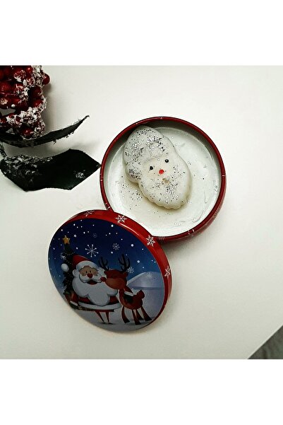 ArtINA esmaraldchic Scented candle in a Christmas box, with Santa Claus, green apple, clove fragrance, soy wax