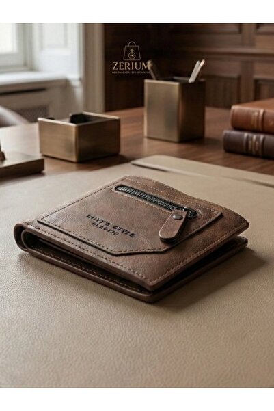 ZERİUM Pu Leather Men's Wallet - Classic Folding Multi-Compartment Card Holder (Multi Storage)
