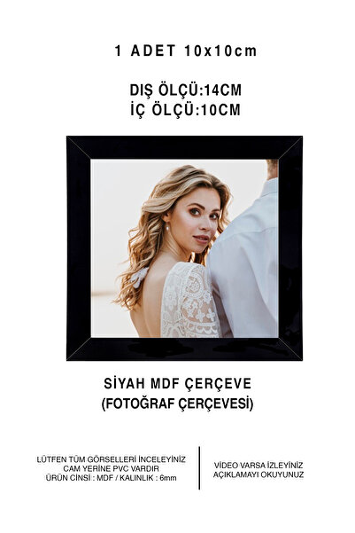 Me you 1 Adet 10x10 Çerçeve - Mdf Çerçeve - Fotoğraf Çerçevesi - Kare Çerçeve...