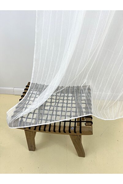 OEM Kitchen curtain, striped texture, 145x165 cm, ivory/gold