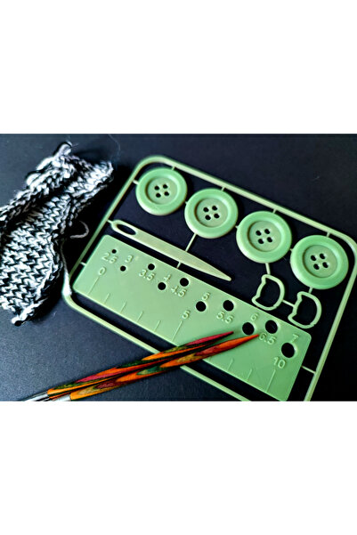 Gonulella مجموعة أدوات الحياكة، فاصل الحلقات، مسطرة قياس الأزرار والحلقات / م...