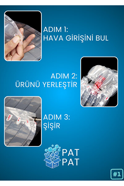 PATPAT 18x26cm 10 Adet Küçük Kavanoz Hava Sütunlu Kargo Poşeti / Şişirilebilir Airbag Darbe Emici Ambalaj