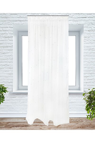 OEM Kitchen curtain, striped texture, 145x200 cm, ivory/gold