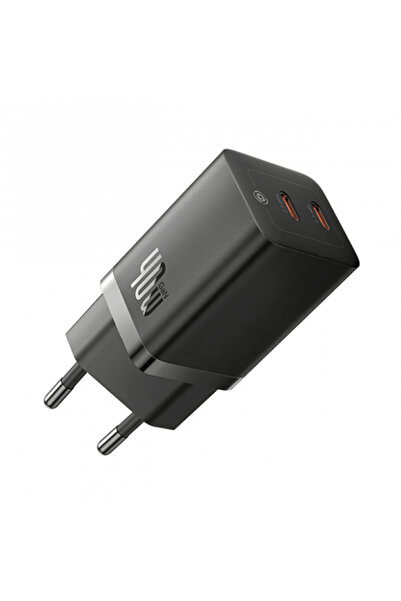 Baseus GaN5 Pro Power Adapter, 40W, 3A, 2 x USB-C, Black CCGP180101