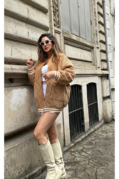 Butik Fitilli kadife mont