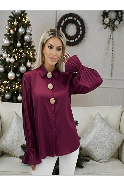 OEM Elegant shirt with pleated sleeves
