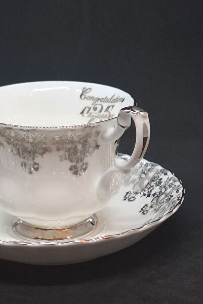 Royal Albert 25Th Anniversary Commemorative Porcelain Tea Cup and Saucer 2 Pieces 150 ml