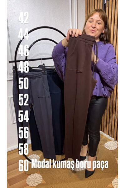 PETUNYA BUTİK Modal Kumaş Boru Paça Pantolon