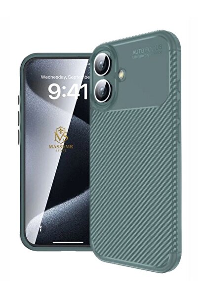 Massemr غطاء حماية من السيليكون الفاخر متوافق مع آيفون 16، بملمس الكربون، مع ...