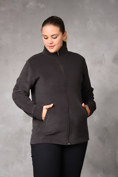 ÜMİTEKS KİDS CLUB Gray Fleece Cardigan Unisex Winter Fleece Cardigan Coat