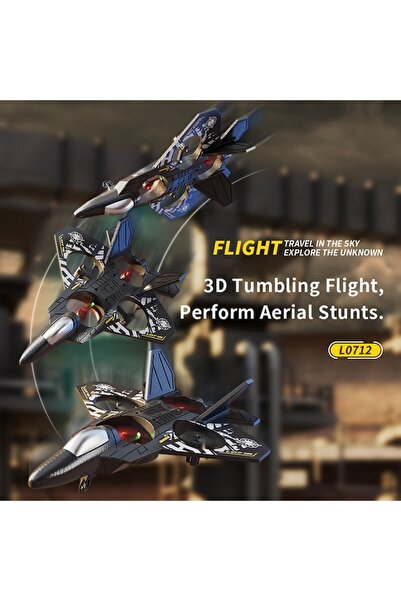 zyteq RC Airplane L0712, Fixed Height Foam Glider, Quadcopter Toy, Remote Control, Gray-Gold